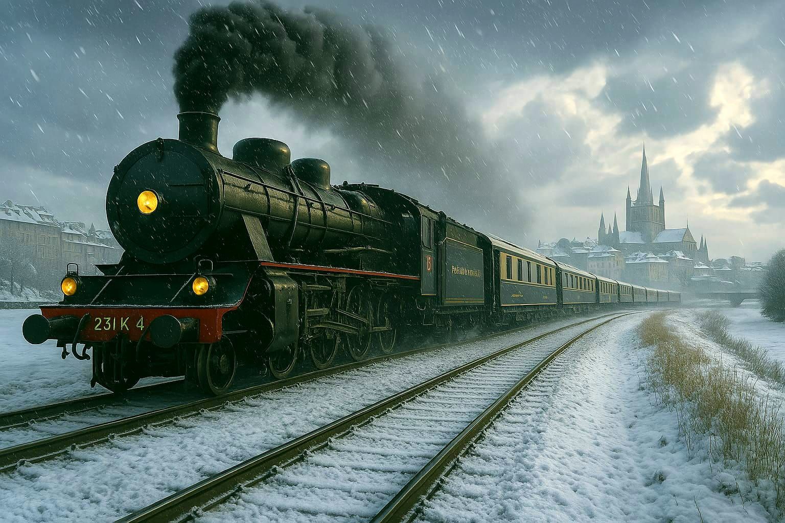 Orient Express, leaving Lausanne for Milano in the 1930s