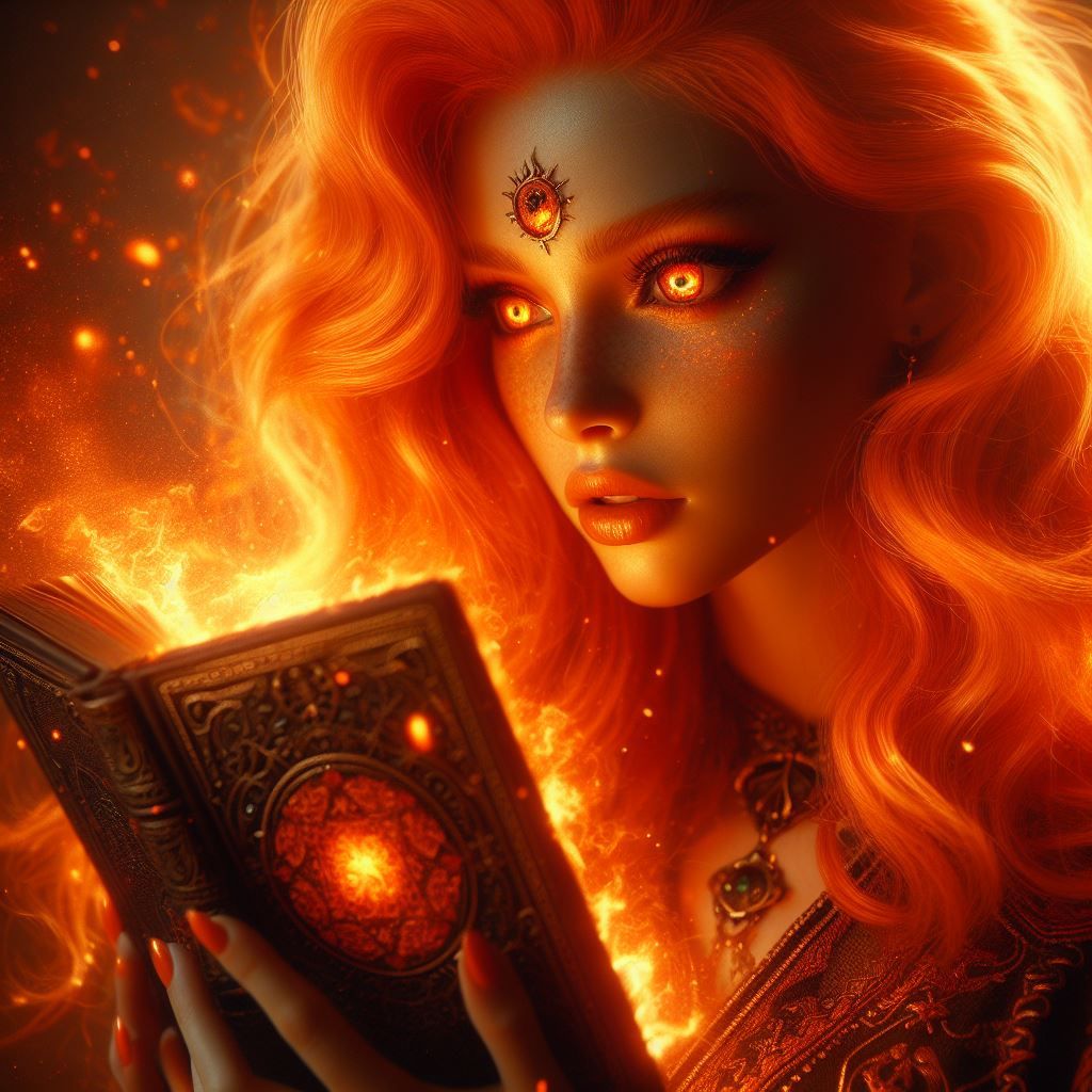 Fire Witch and Grimoire