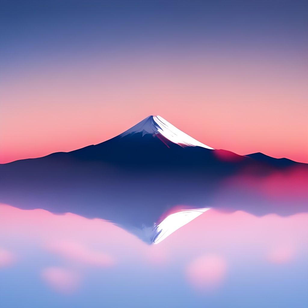 Mount Fuji Minimalism Zen - AI Generated Artwork - NightCafe Creator