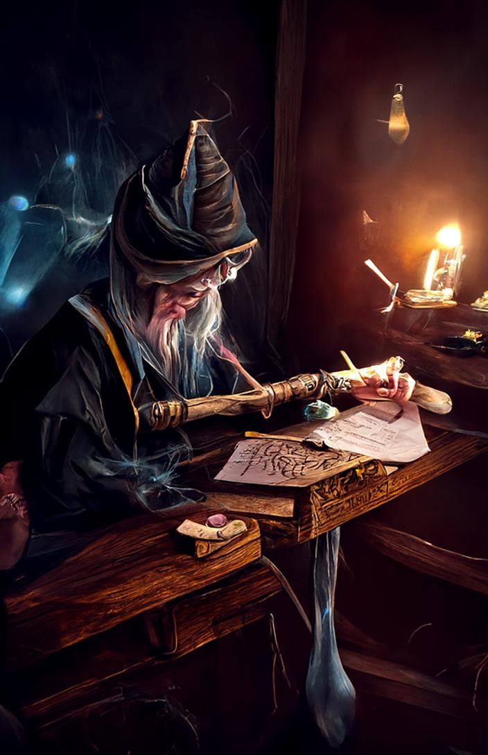 A Wizard In His Study Ai Generated Artwork Nightcafe Creator