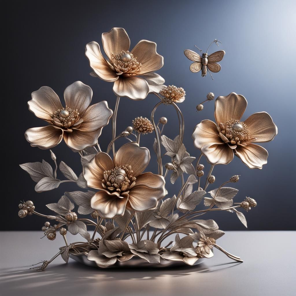 Metallic Floral Creation  by @PS