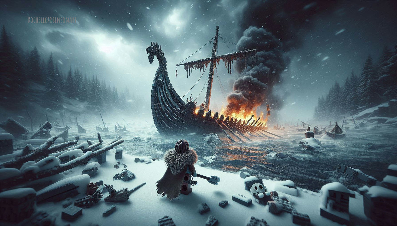 The Lone Viking - Lego Art