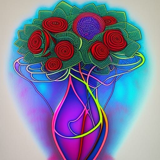 Vase with roses