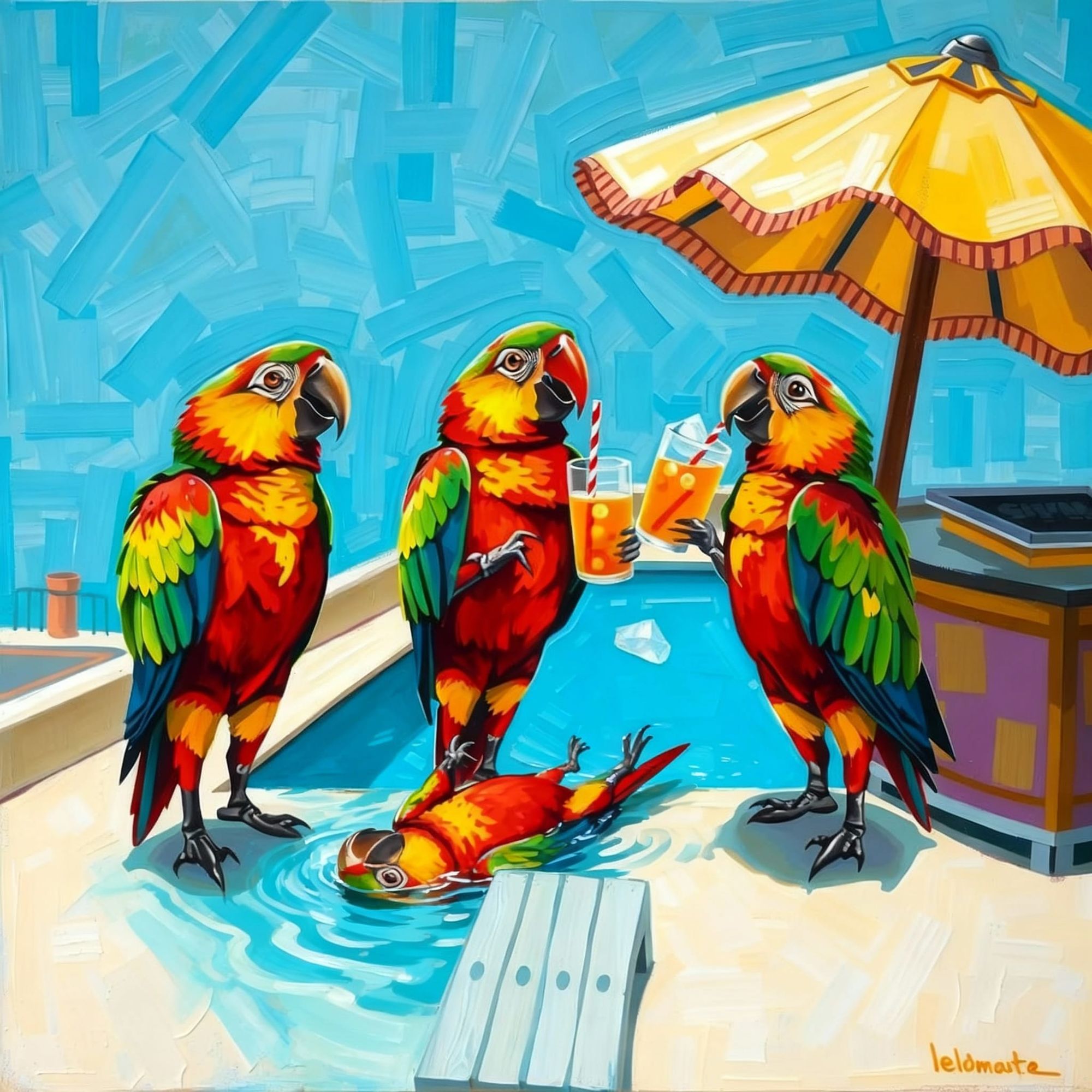 "Ignore him. He always acts barlokri when we go out."