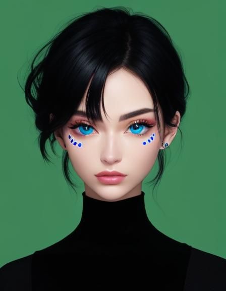 face(face)(Light hot girl style )(detailed feature)(Vivid Bi...