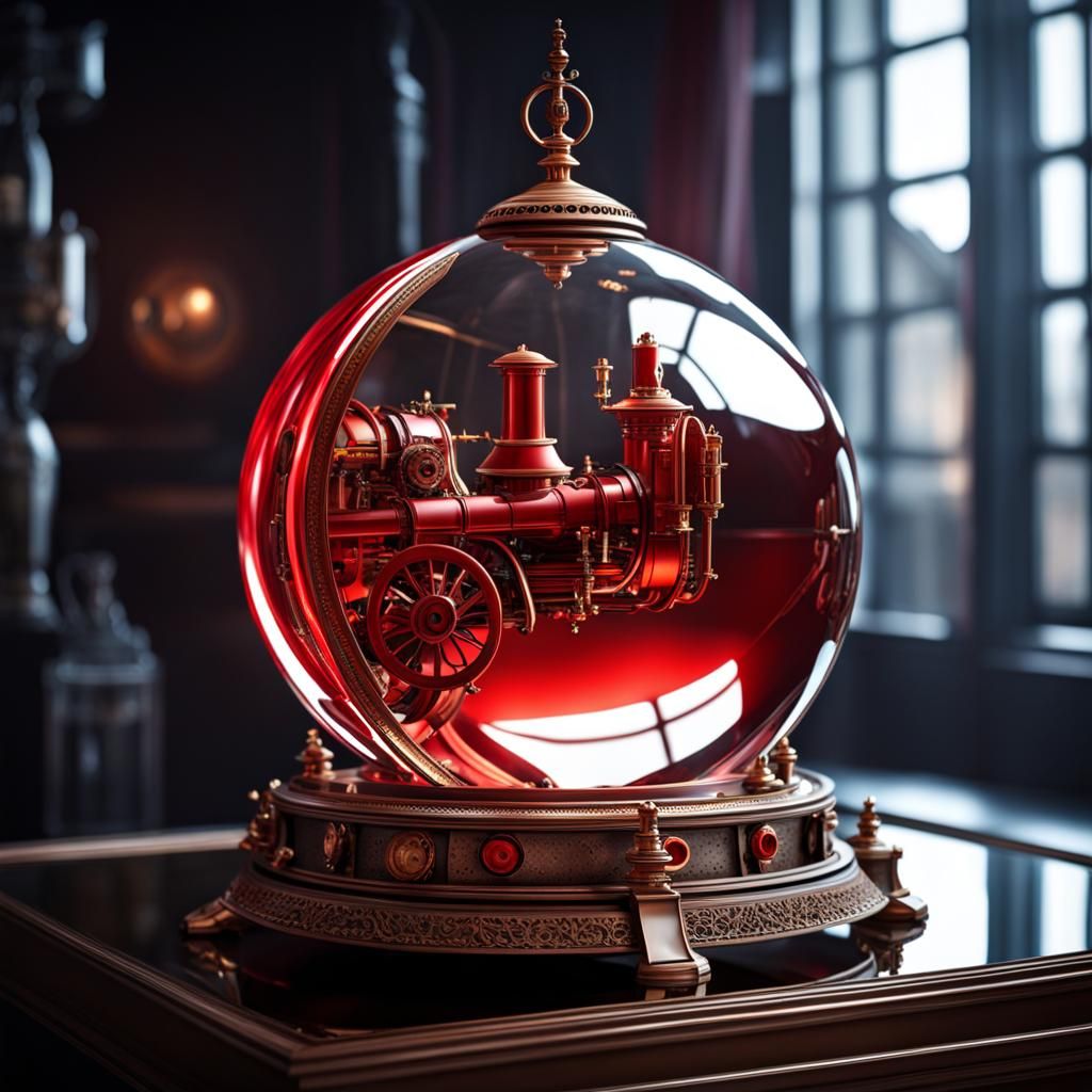 Steampunk Crystal Ball - AI Generated Artwork - NightCafe Creator