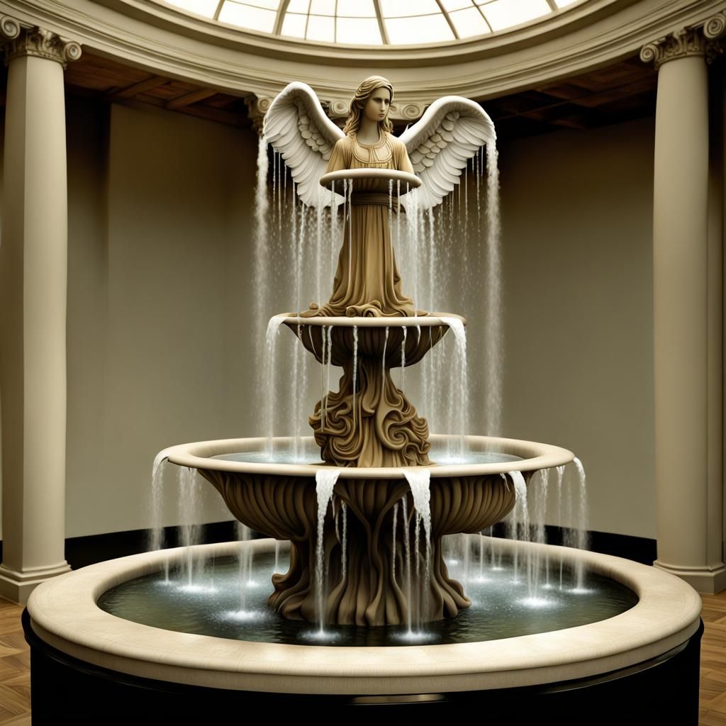 Angelic Mystical water fountain intricate highly detailed 16...