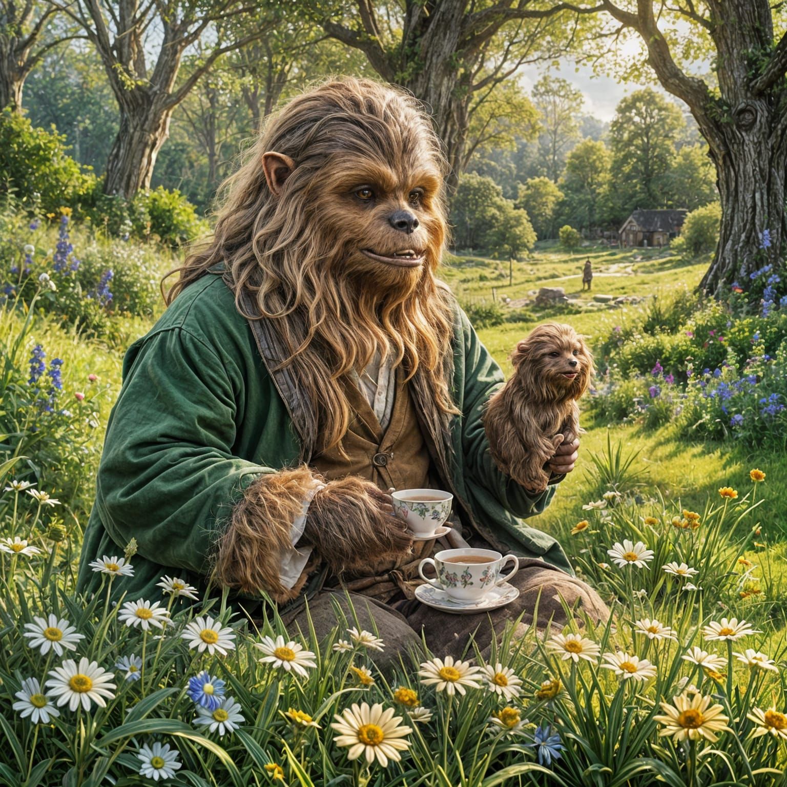  a proper tea with Chewbacca in the shire.