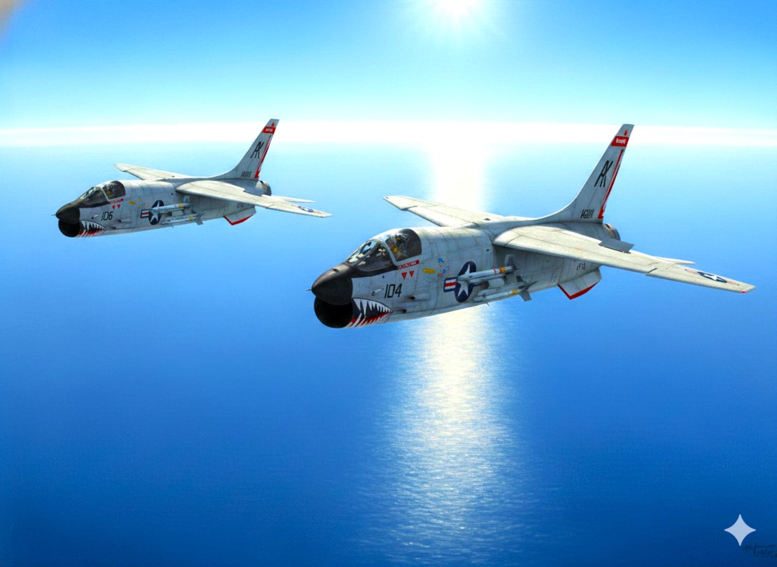 F-8E Crusaders on Morning CAP