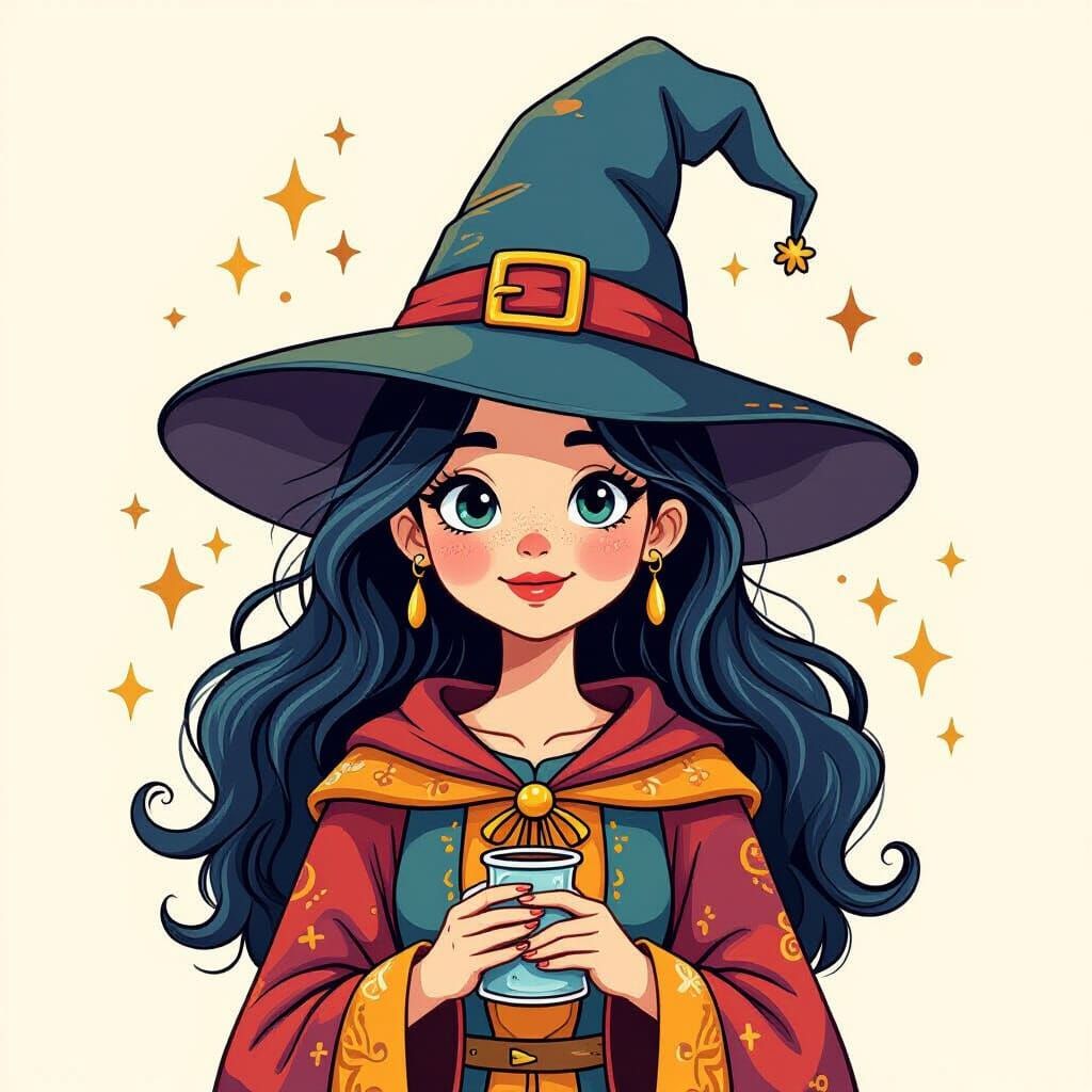 2d art cartoon witch   by @Queen-May_May
