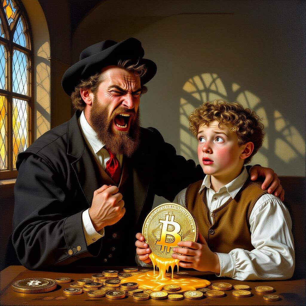   A furious CEO, dressed in modern attire, of a small start-up, his face contorted in rage, is going ballistic upon discovering his idiot ne...