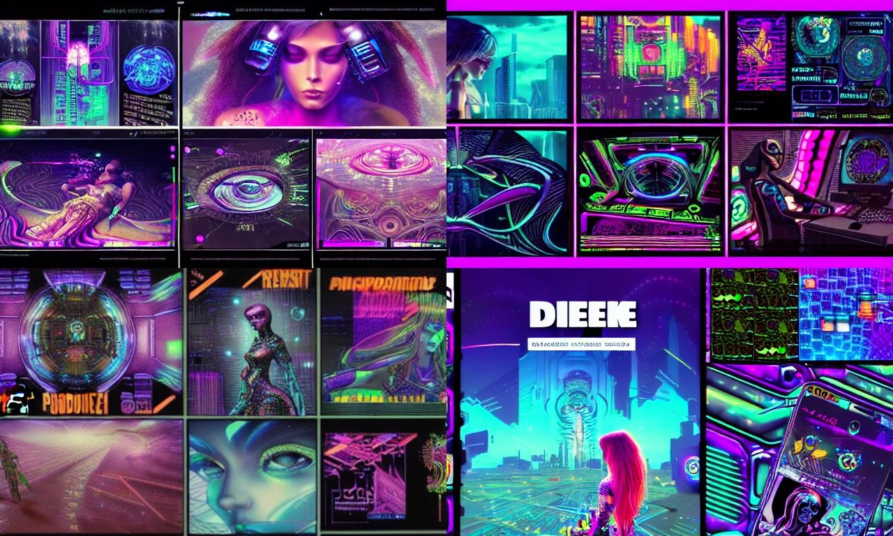 cyberpunk, diesel-powered ui elements "beautiful dream space...