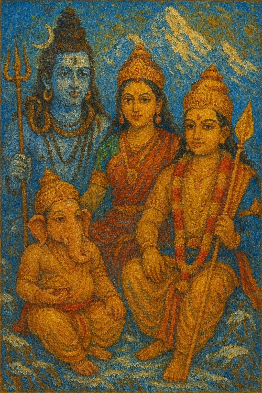 Lord Shiva and his family