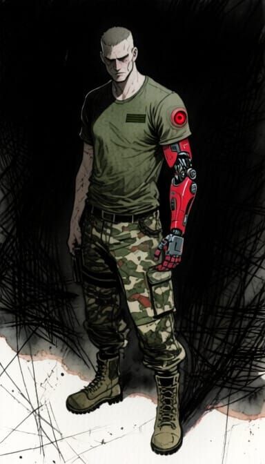 full-body portrait, trembling thick ink lines, dense crosshatching, dirty watercolor washes, high contrast chiaroscuro lighting, deep black ...