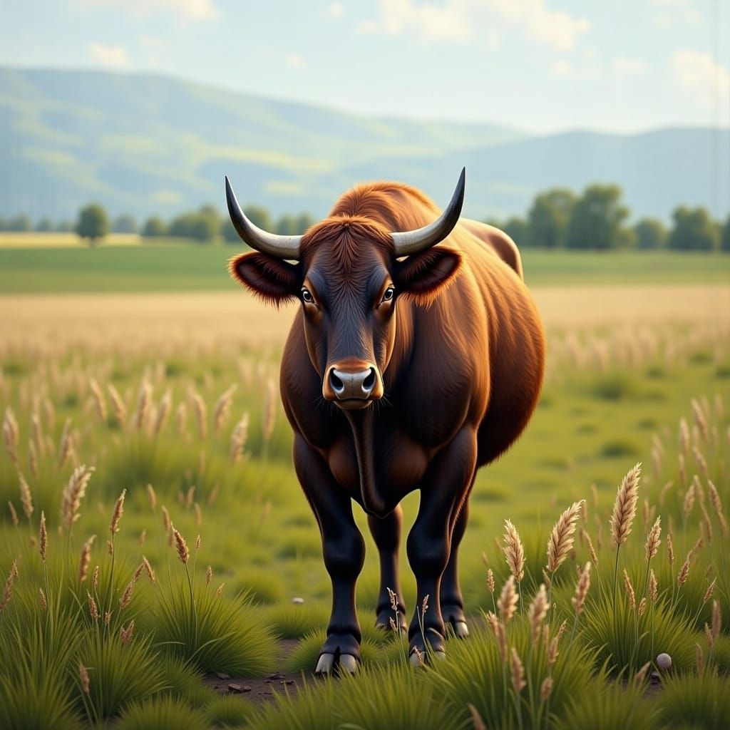 An ox standing in a pasture <lora:Realistic Digital:1.0> 