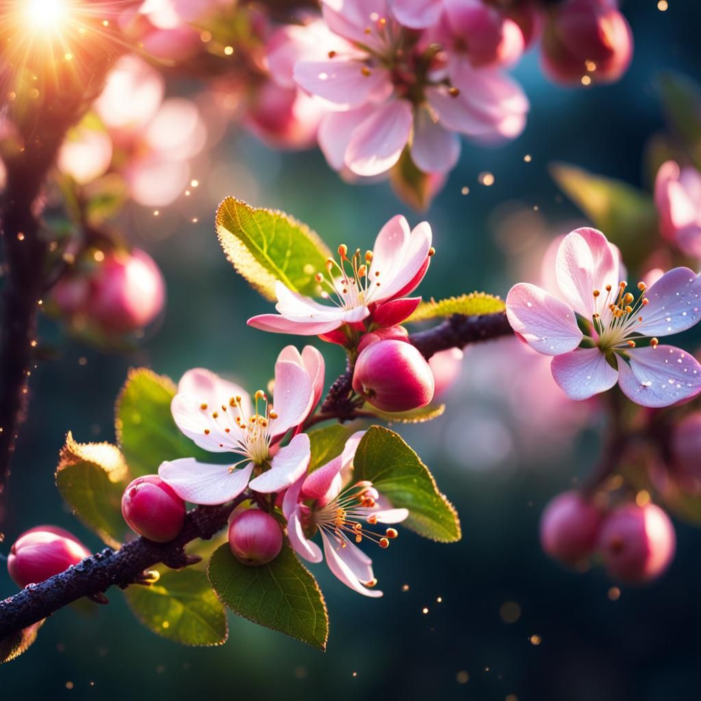 Spring Apple Blossoms  by @MommaKitty