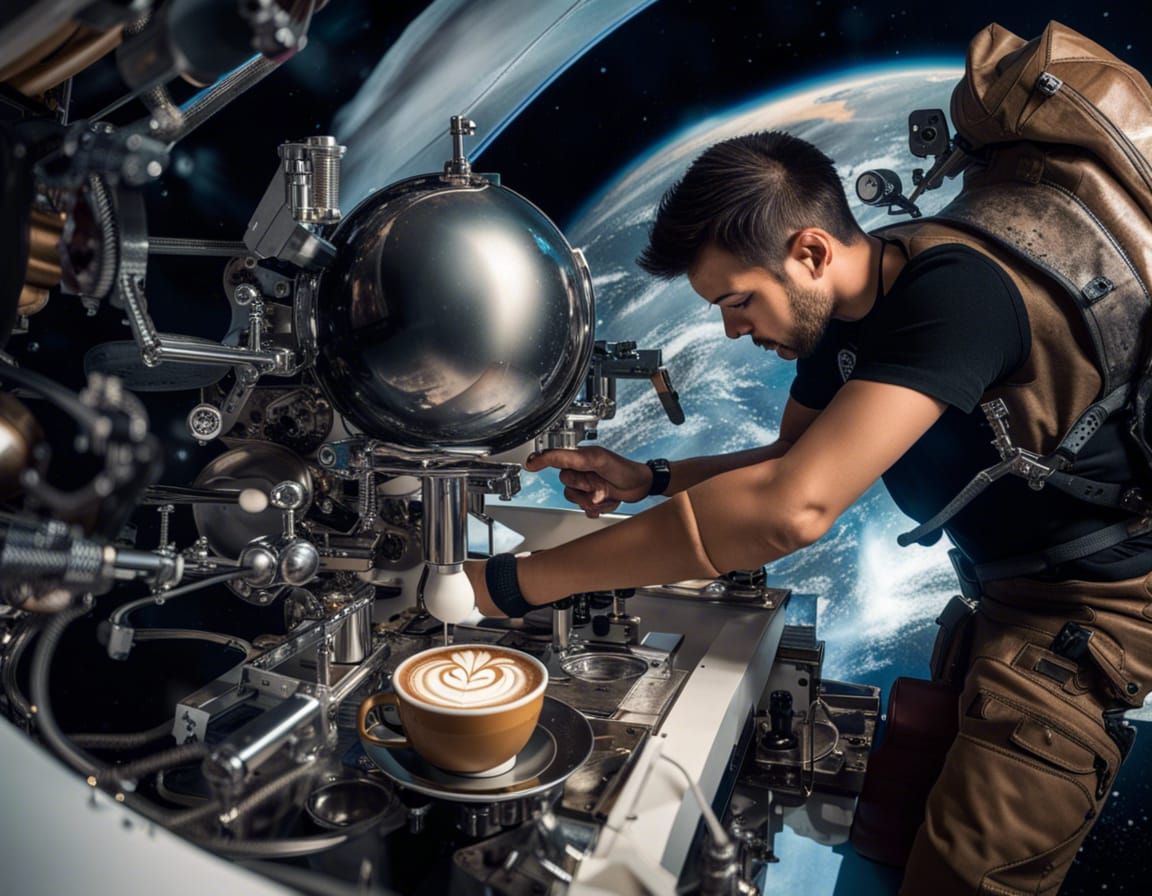 Orbital latte art.