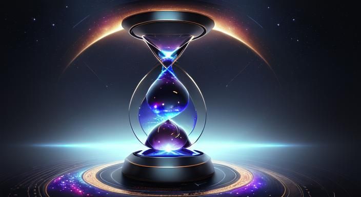 hourglass that goes up and down, infinite time, extreme deta...