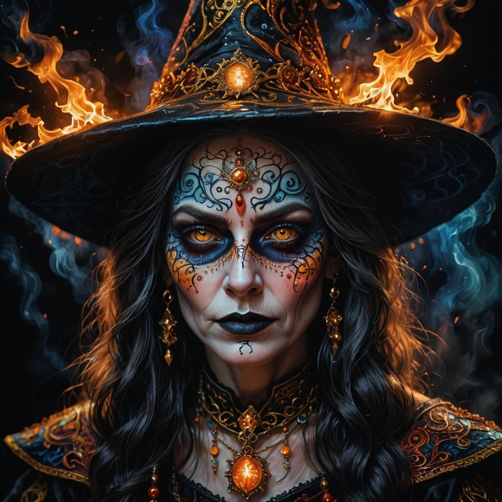 Magnifisent haloween portrait hyperreal