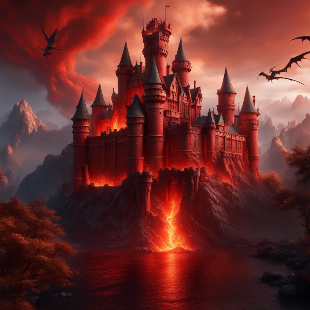 Fire Empire Castle - AI Generated Artwork - NightCafe Creator