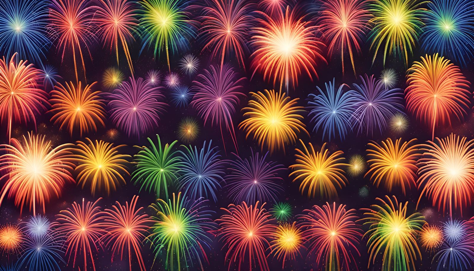 Rainbow colors fireworks