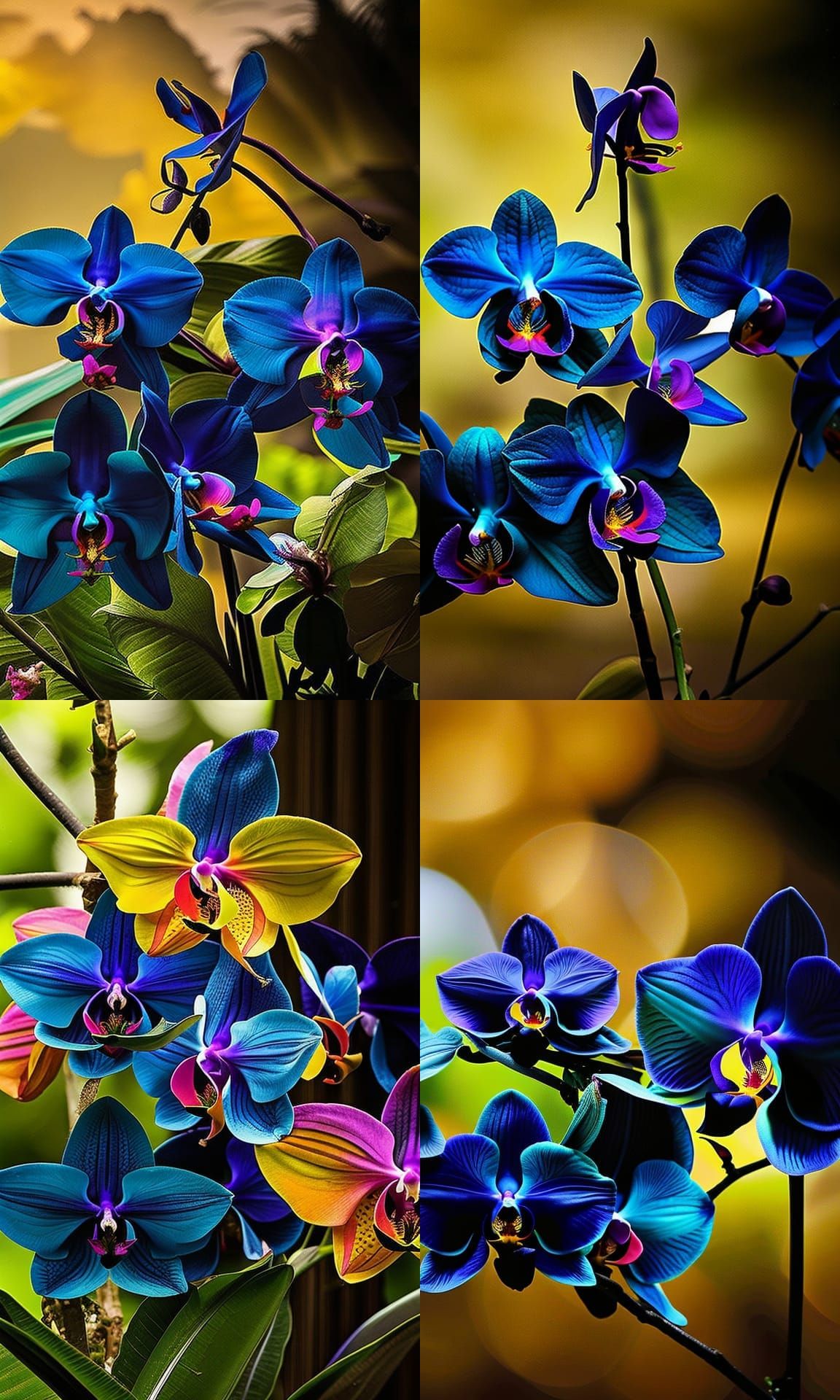 Beautiful Tropical Orchids colorful