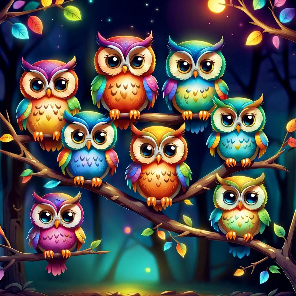 Chibi owls  by @Artless