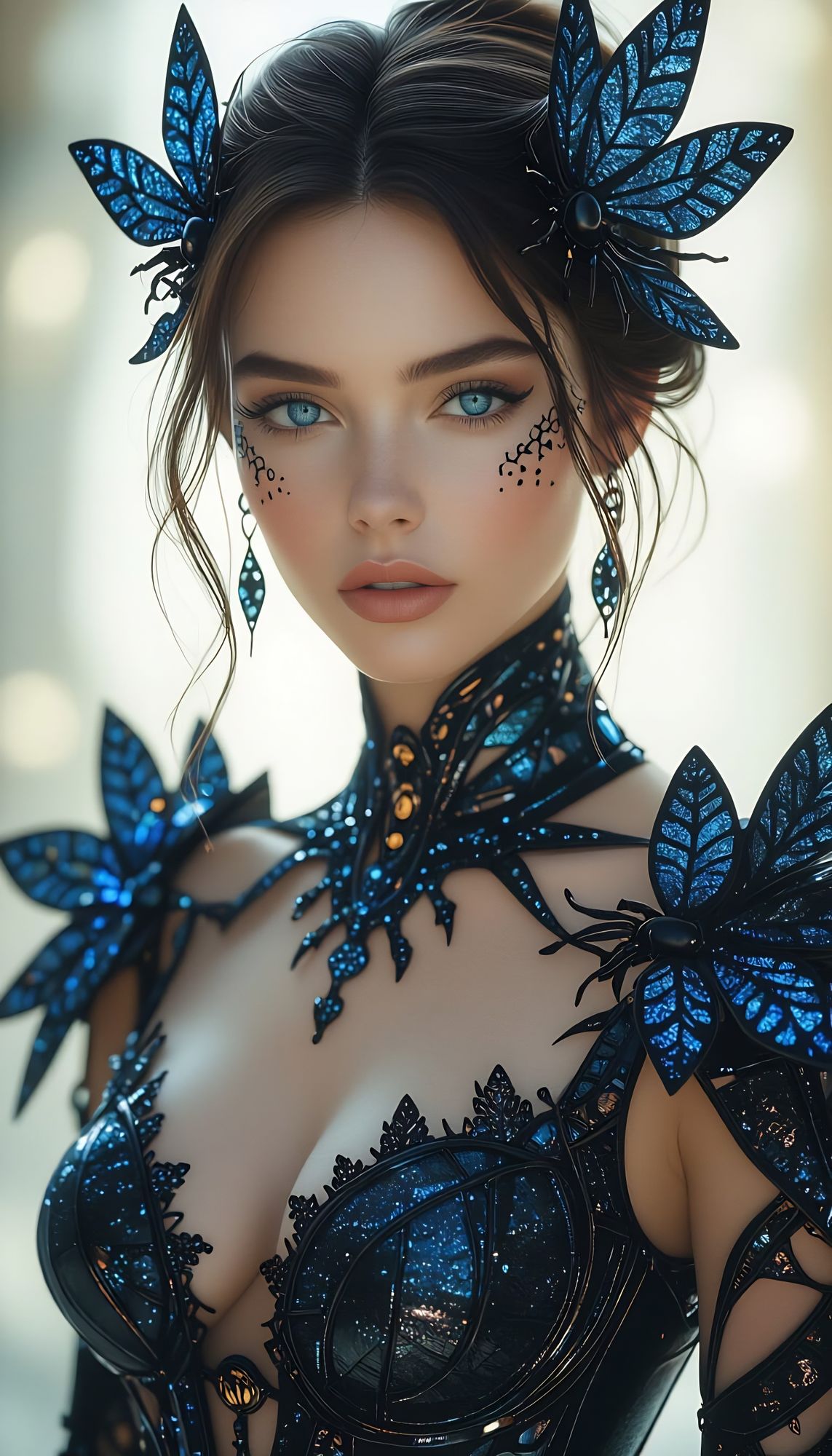 Une femme élégante avec des yeux bleus