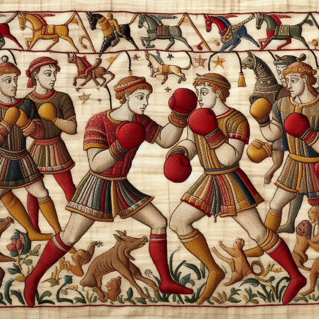 Medieval Boxers Tapestry