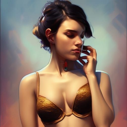 Hot girl in bra - AI Generated Artwork - NightCafe Creator