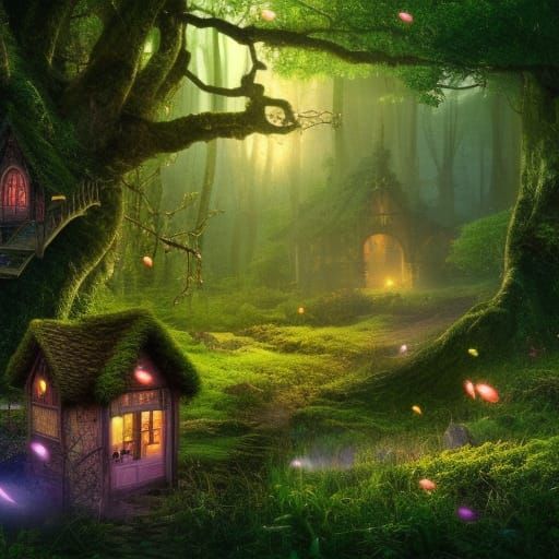 mossy fairy cottage - AI Generated Artwork - NightCafe Creator