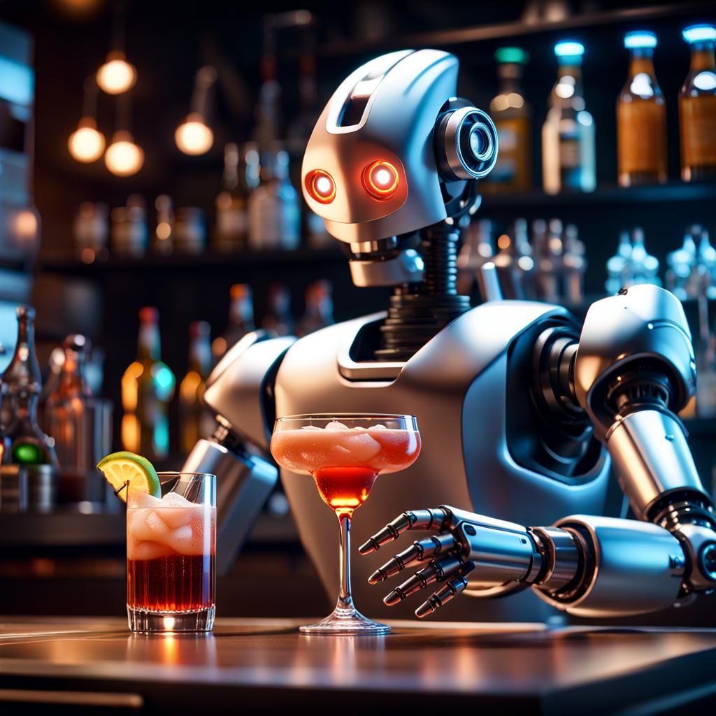 Robot bartender! 🤖 AI Generated Artwork NightCafe Creator