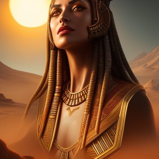 Desert sunrise Ancient Egypt Kleopatra - AI Generated Artwork ...