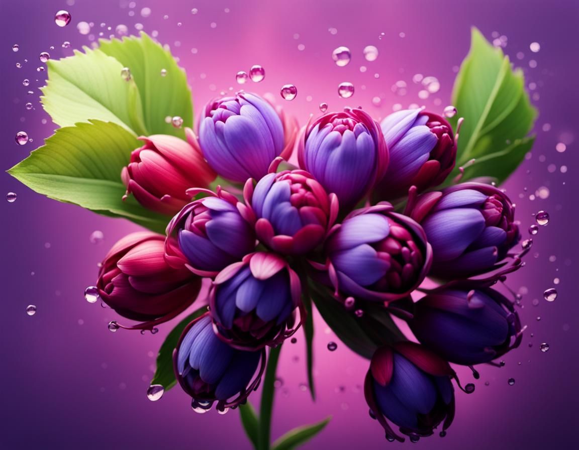 4K sharp detail soft Purple  flower Panicle