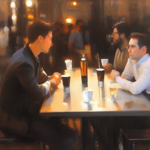 meeting with friends in the NightCafe
