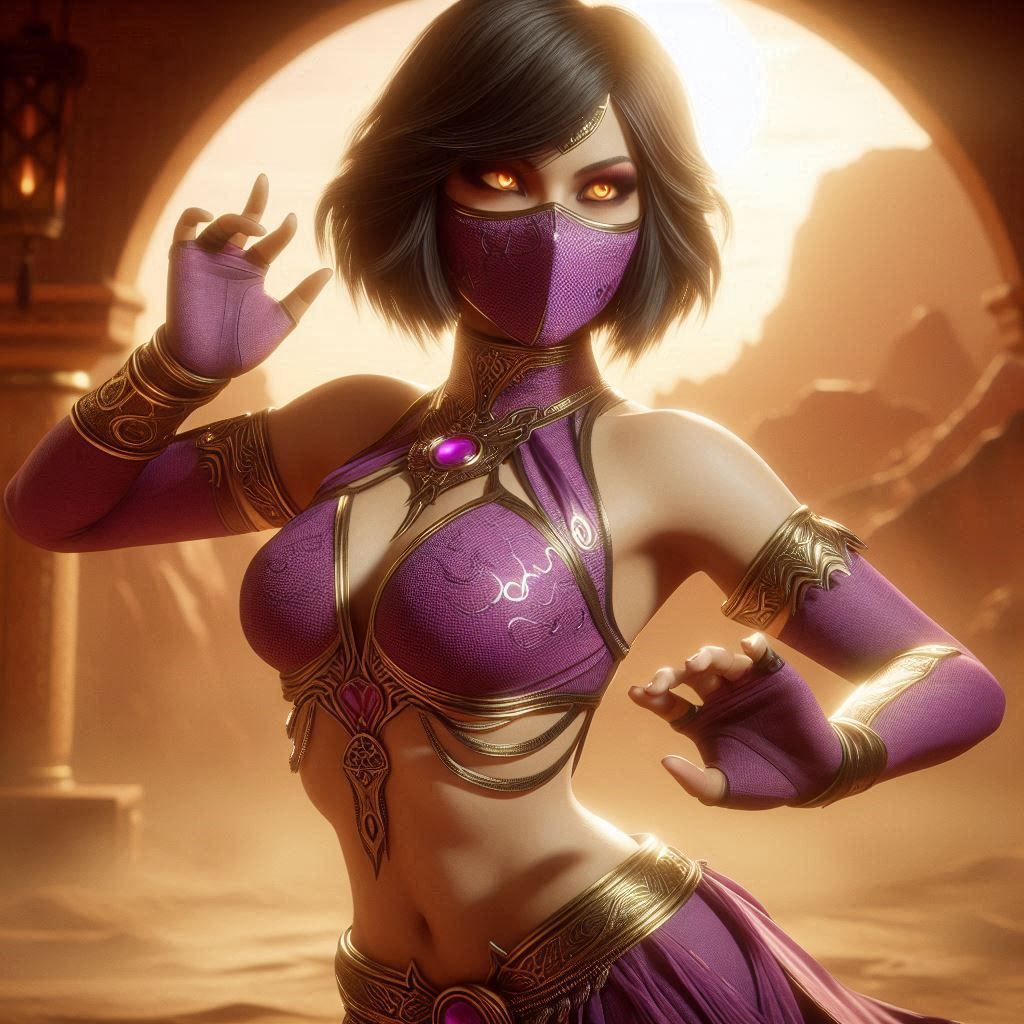 Mileena belly dancing at her desert palace