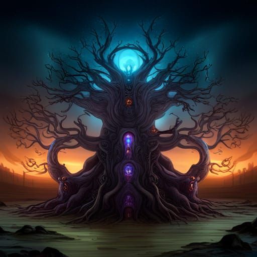 Haunted Tree With women spirits floating around