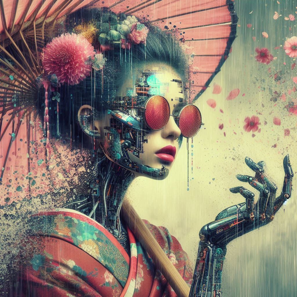 double exposure beautiful fantasy DALL-E 3 portrait landscap...