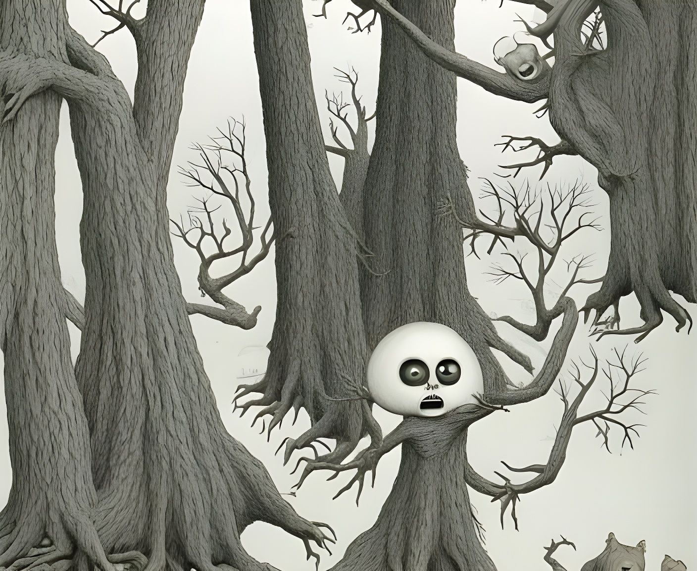 Shy Unknown Creatures In The Woods