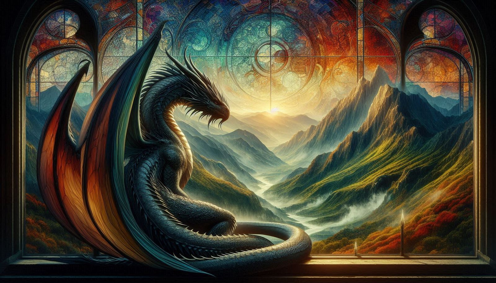 Dragon on the window sill