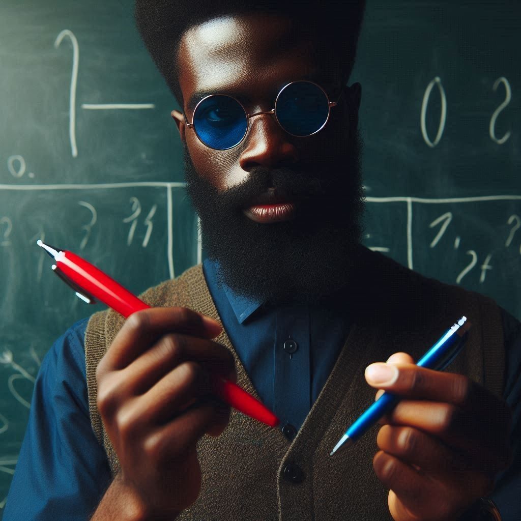 Or you take the blue ball pen or ...