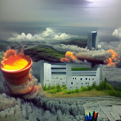 Burning Nuclear Reactor