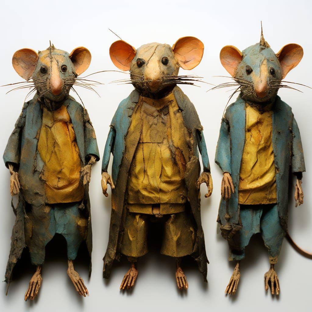 Fallen king rat puppets.
