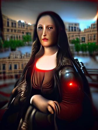 mona lisa terminator red light Unreal Engine #film