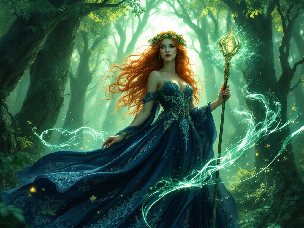 The Sorceress Conjuring Power