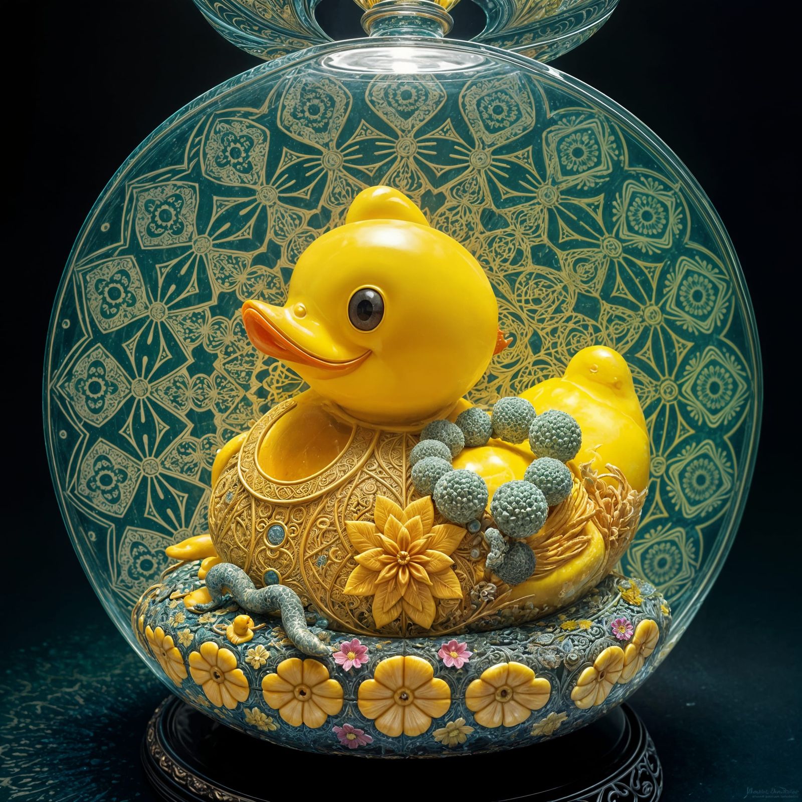 Epic rubber duck is ascending on his path after finding oneness with the plastic  by @Jokavld