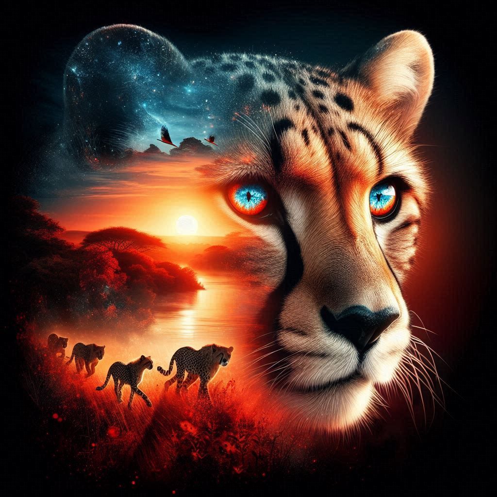 Cheetah Double Exposure