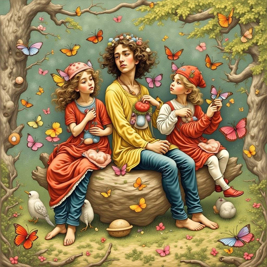  Hyperrealistic, Photorealistic, intricate fine details, distant beach, sunlight, blue sky, white clouds, sand, green sea, waves, palm trees...