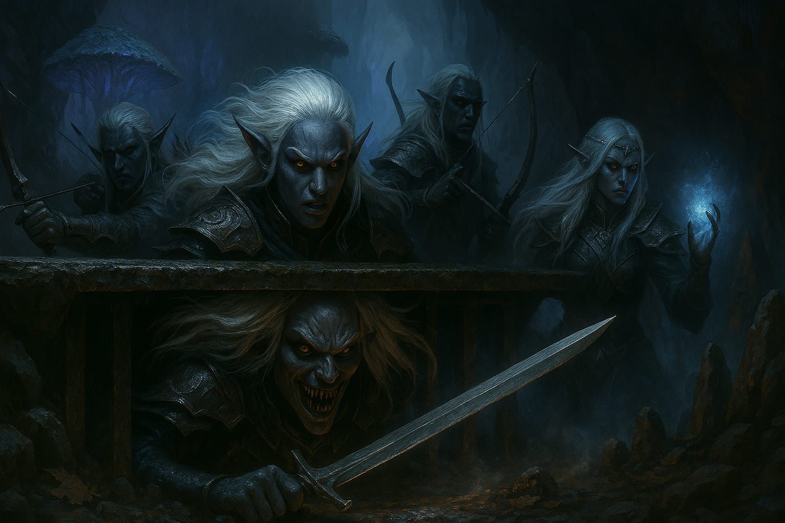 Drow Elves in the Underdark