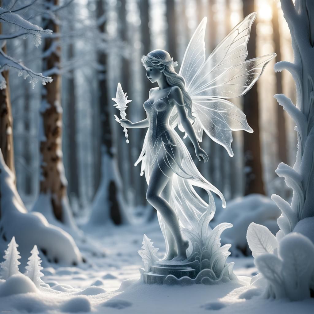 Ice sculpture of a fairy